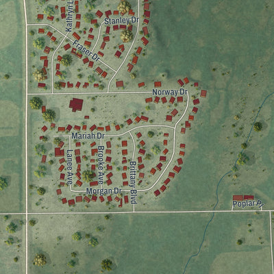 Second close-up of the map of Foley, Minnesota print showing more streets and buildings
