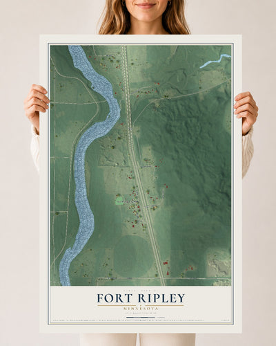 Map of Fort Ripley, Minnesota, 24 x 36 inch unframed archival matte print