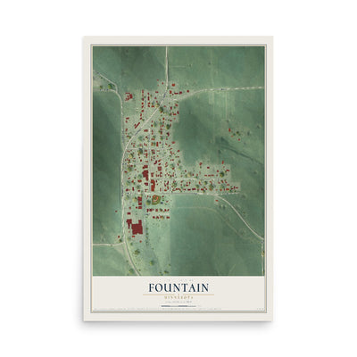 Map of Fountain, Minnesota, 12 x 18 inch unframed archival matte print