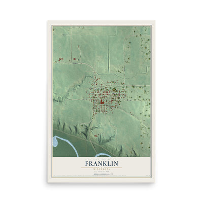 Map of Franklin, Minnesota, 12 x 18 inch unframed archival matte print
