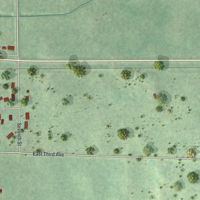 Second close-up of the map of Franklin, Minnesota print showing more streets and buildings