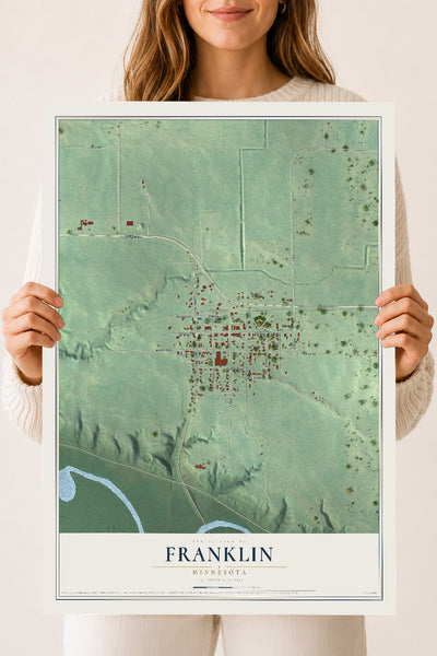 Map of Franklin, Minnesota, 18 x 24 inch unframed archival matte print