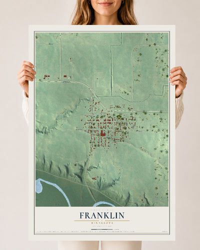 Map of Franklin, Minnesota, 24 x 36 inch unframed archival matte print
