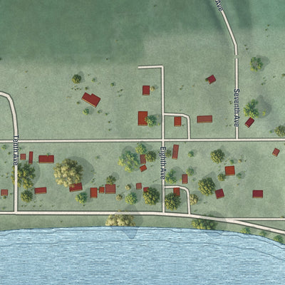 Second close-up of the map of Freeborn, Minnesota print showing more streets and buildings