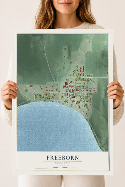 Map of Freeborn, Minnesota, 18 x 24 inch unframed archival matte print