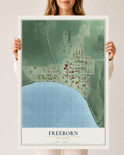 Map of Freeborn, Minnesota, 24 x 36 inch unframed archival matte print