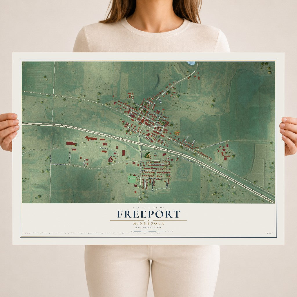 Map of Freeport, Minnesota, 18 x 24 inch unframed archival matte print