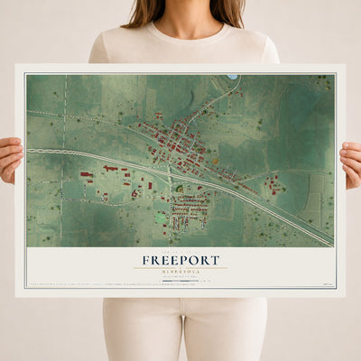 Map of Freeport, Minnesota, 18 x 24 inch unframed archival matte print