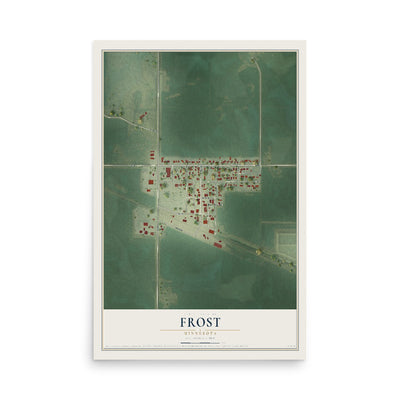 Map of Frost, Minnesota, 12 x 18 inch unframed archival matte print