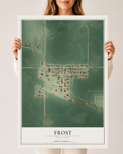 Map of Frost, Minnesota, 24 x 36 inch unframed archival matte print