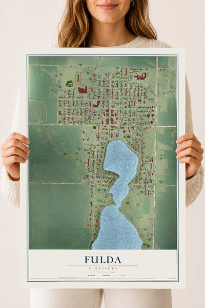 Map of Fulda, Minnesota, 18 x 24 inch unframed archival matte print