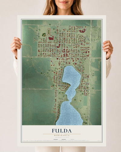 Map of Fulda, Minnesota, 24 x 36 inch unframed archival matte print