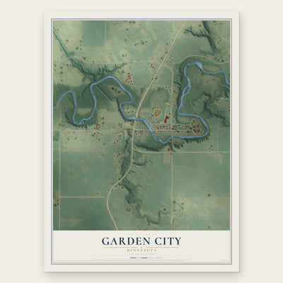Garden City, Minnesota map print, the full design