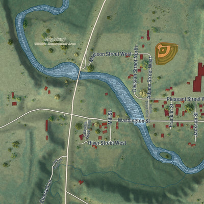Close-up of the map of Garden City, Minnesota print showing street and building detail