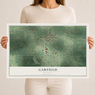 Map of Garfield, Minnesota, 12 x 18 inch unframed archival matte print