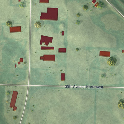 Second close-up of the map of Garfield, Minnesota print showing more streets and buildings