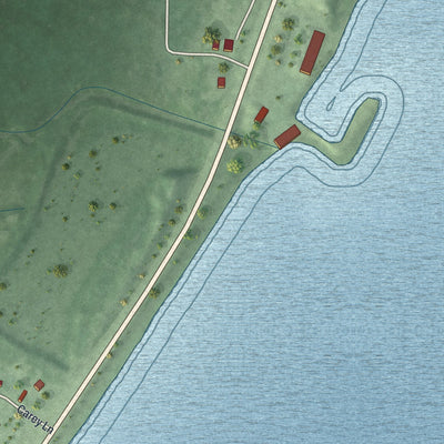 Second close-up of the map of Garrison, Minnesota print showing more streets and buildings