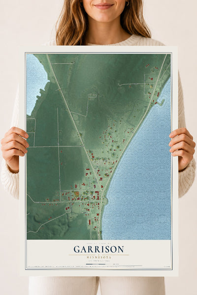 Map of Garrison, Minnesota, 18 x 24 inch unframed archival matte print