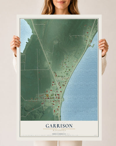 Map of Garrison, Minnesota, 24 x 36 inch unframed archival matte print