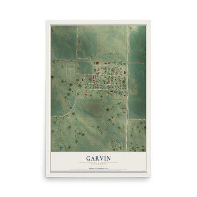 Map of Garvin, Minnesota, 12 x 18 inch unframed archival matte print