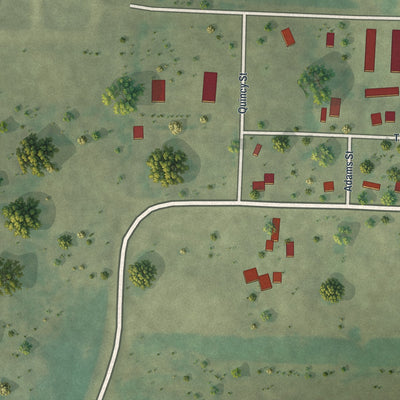 Second close-up of the map of Garvin, Minnesota print showing more streets and buildings