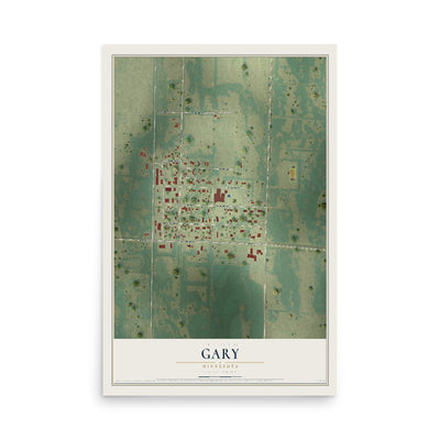 Map of Gary, Minnesota, 12 x 18 inch unframed archival matte print