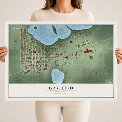 Map of Gaylord, Minnesota, 18 x 24 inch unframed archival matte print