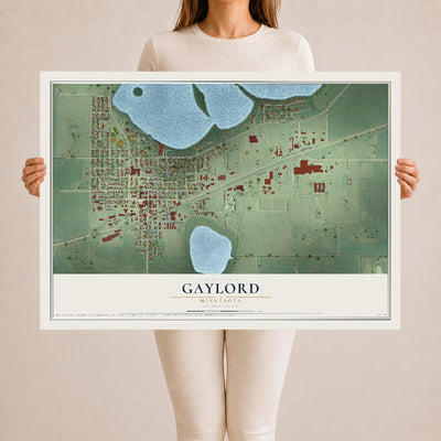 Map of Gaylord, Minnesota, 24 x 36 inch unframed archival matte print