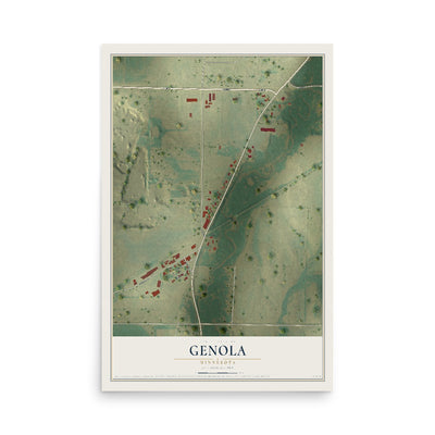 Map of Genola, Minnesota, 12 x 18 inch unframed archival matte print