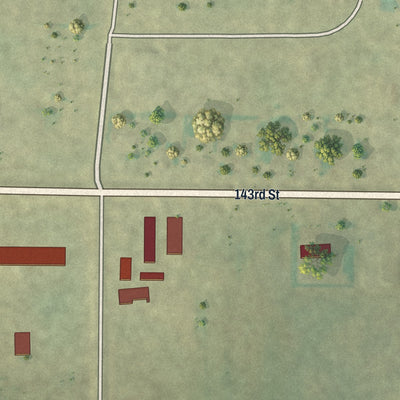 Second close-up of the map of Genola, Minnesota print showing more streets and buildings