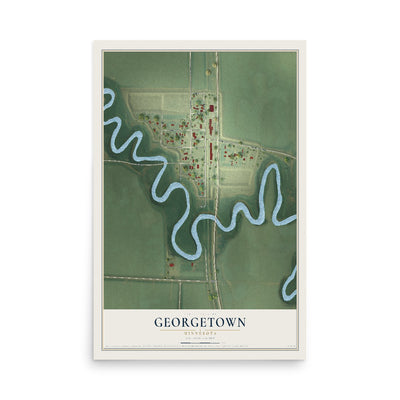 Map of Georgetown, Minnesota, 12 x 18 inch unframed archival matte print