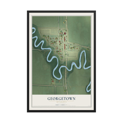 Map of Georgetown, Minnesota, 12 x 18 inch print in a black wood frame