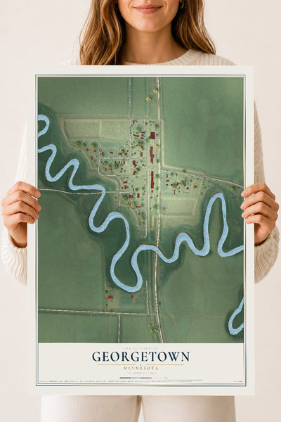 Map of Georgetown, Minnesota, 18 x 24 inch unframed archival matte print