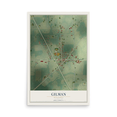 Map of Gilman, Minnesota, 12 x 18 inch unframed archival matte print