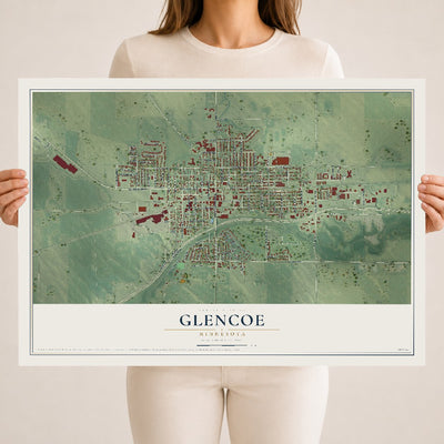 Map of Glencoe, Minnesota, 18 x 24 inch unframed archival matte print