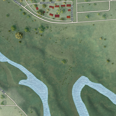 Second close-up of the map of Glenville, Minnesota print showing more streets and buildings