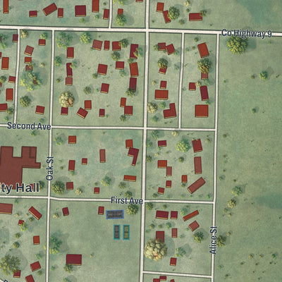 Second close-up of the map of Gonvick, Minnesota print showing more streets and buildings