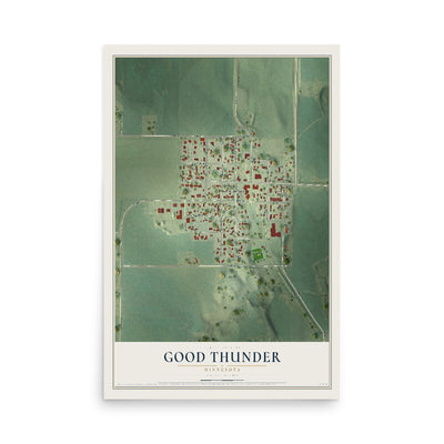Map of Good Thunder, Minnesota, 12 x 18 inch unframed archival matte print