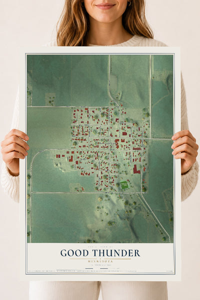 Map of Good Thunder, Minnesota, 18 x 24 inch unframed archival matte print
