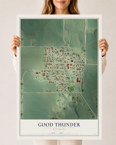 Map of Good Thunder, Minnesota, 24 x 36 inch unframed archival matte print