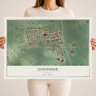 Map of Goodhue, Minnesota, 18 x 24 inch unframed archival matte print