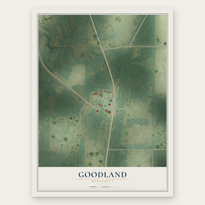Goodland, Minnesota map print, the full design