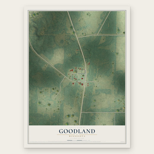 Goodland, Minnesota map print, the full design