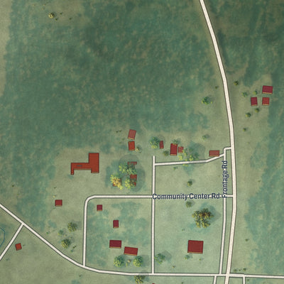 Close-up of the map of Goodland, Minnesota print showing street and building detail
