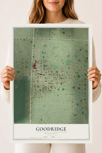Map of Goodridge, Minnesota, 18 x 24 inch unframed archival matte print