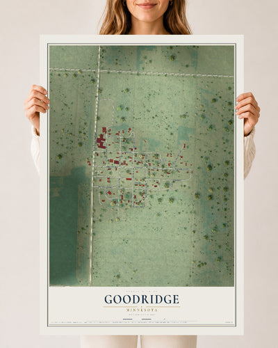 Map of Goodridge, Minnesota, 24 x 36 inch unframed archival matte print