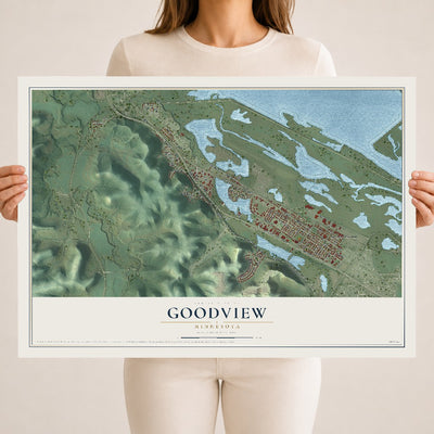 Map of Goodview, Minnesota, 18 x 24 inch unframed archival matte print