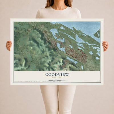Map of Goodview, Minnesota, 24 x 36 inch unframed archival matte print