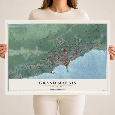 Map of Grand Marais, Minnesota, 18 x 24 inch unframed archival matte print