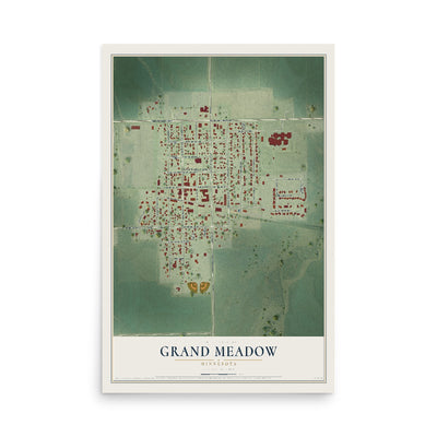 Map of Grand Meadow, Minnesota, 12 x 18 inch unframed archival matte print